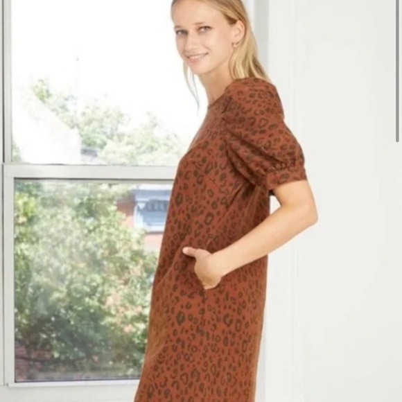 Target Denim Leopard Print Dress - Picture 2 of 11